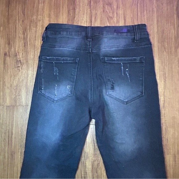 Distressed Black Flare Jeans RISEN 26 3 great condition - Picture 6 of 7